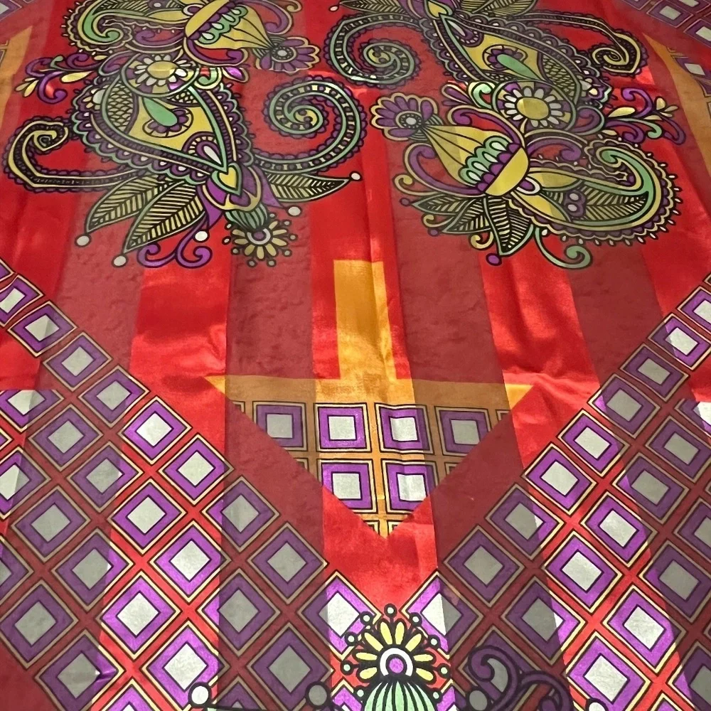 Unbranded‎ Floral Muti Geometric Paisley Square Scarf